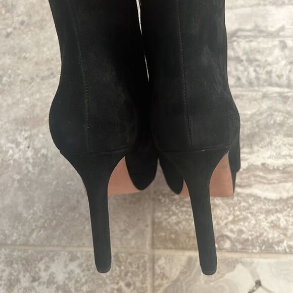 Veronica Beard Dali Suede Platform Ankle Boots, Black, New, Size 9 - Picture 12 of 16